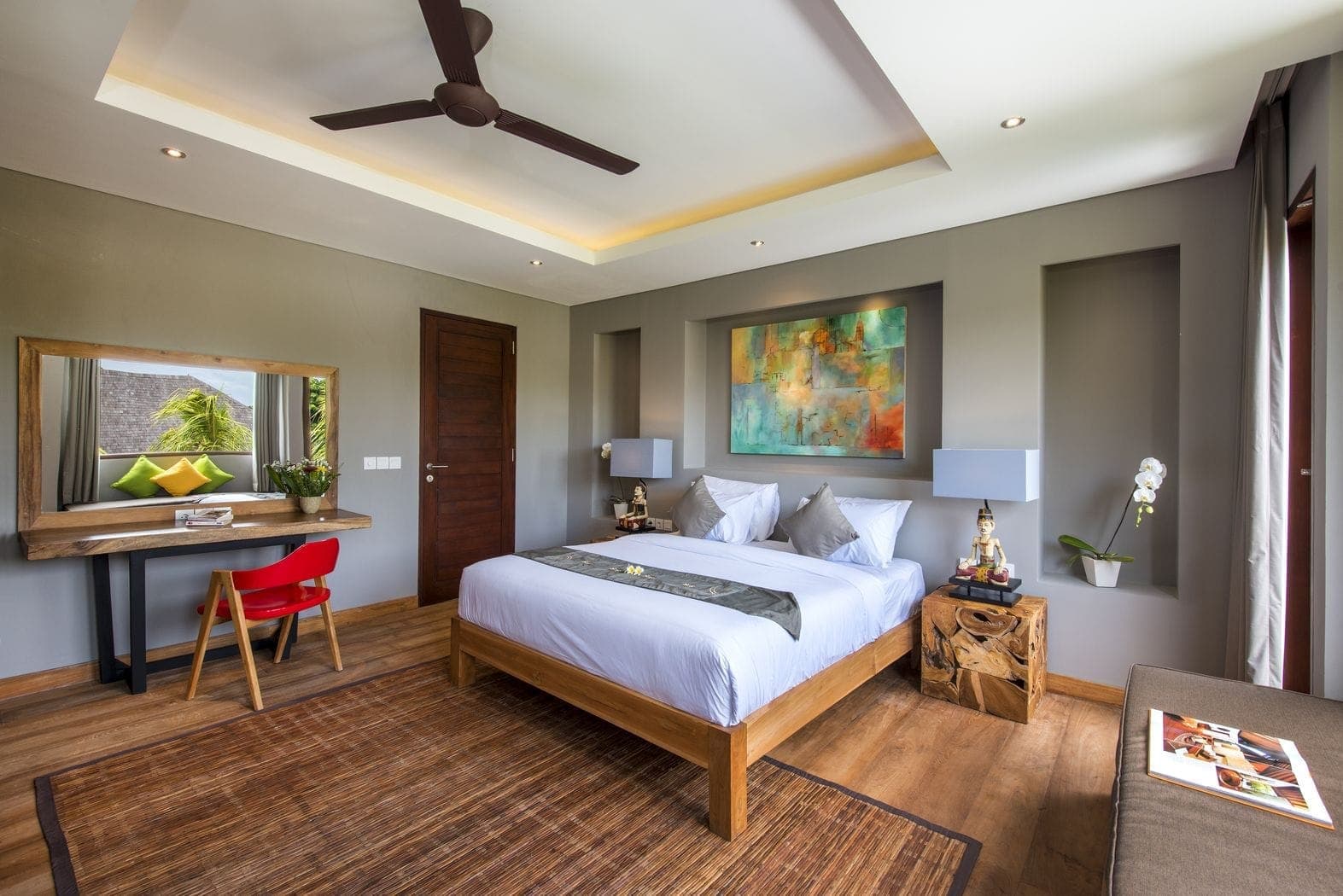 A king-size bed in one of Anam Villa's ensuite bedrooms