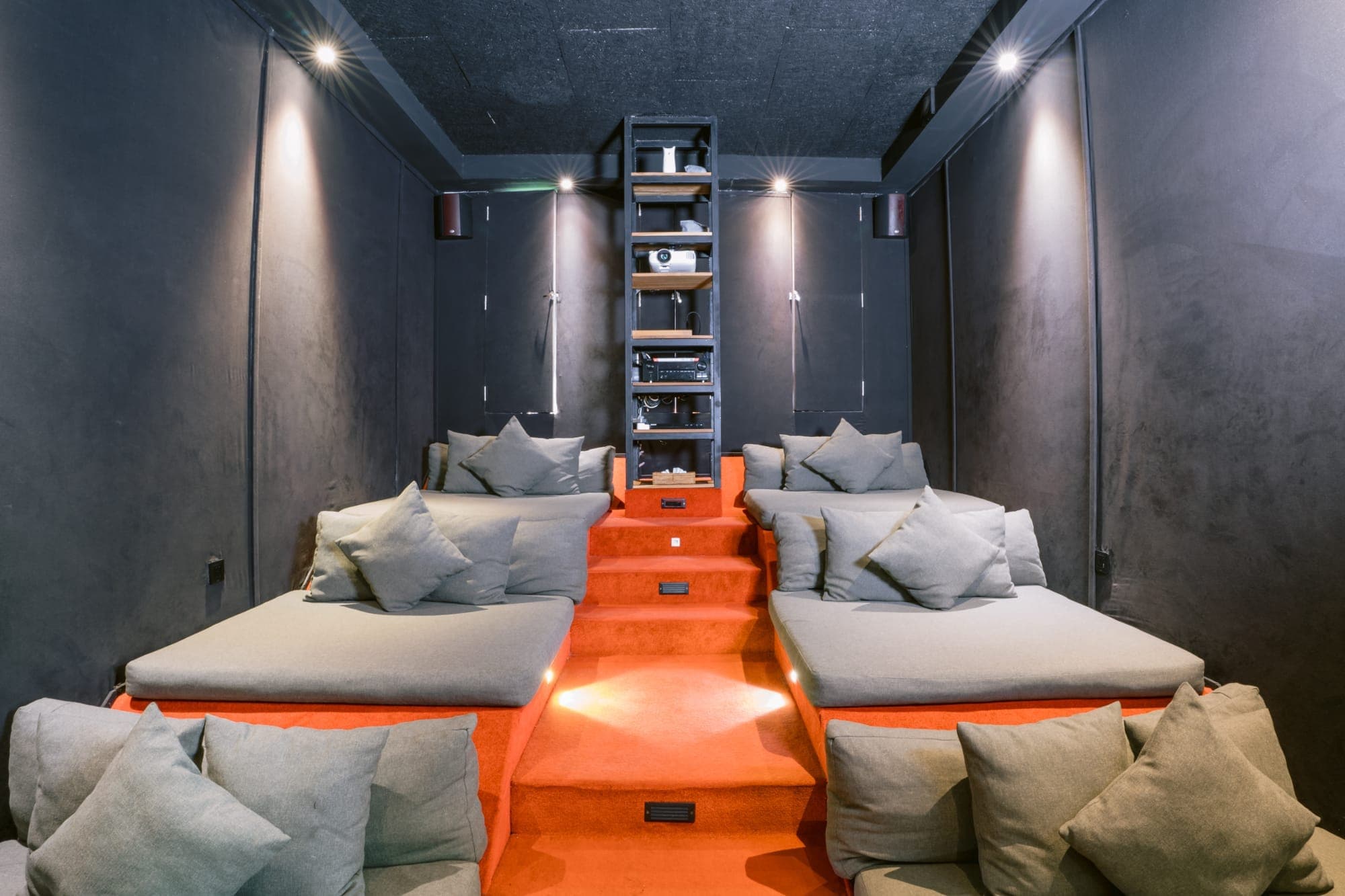 Anam Villa's private cinema room with a 155-inch screen