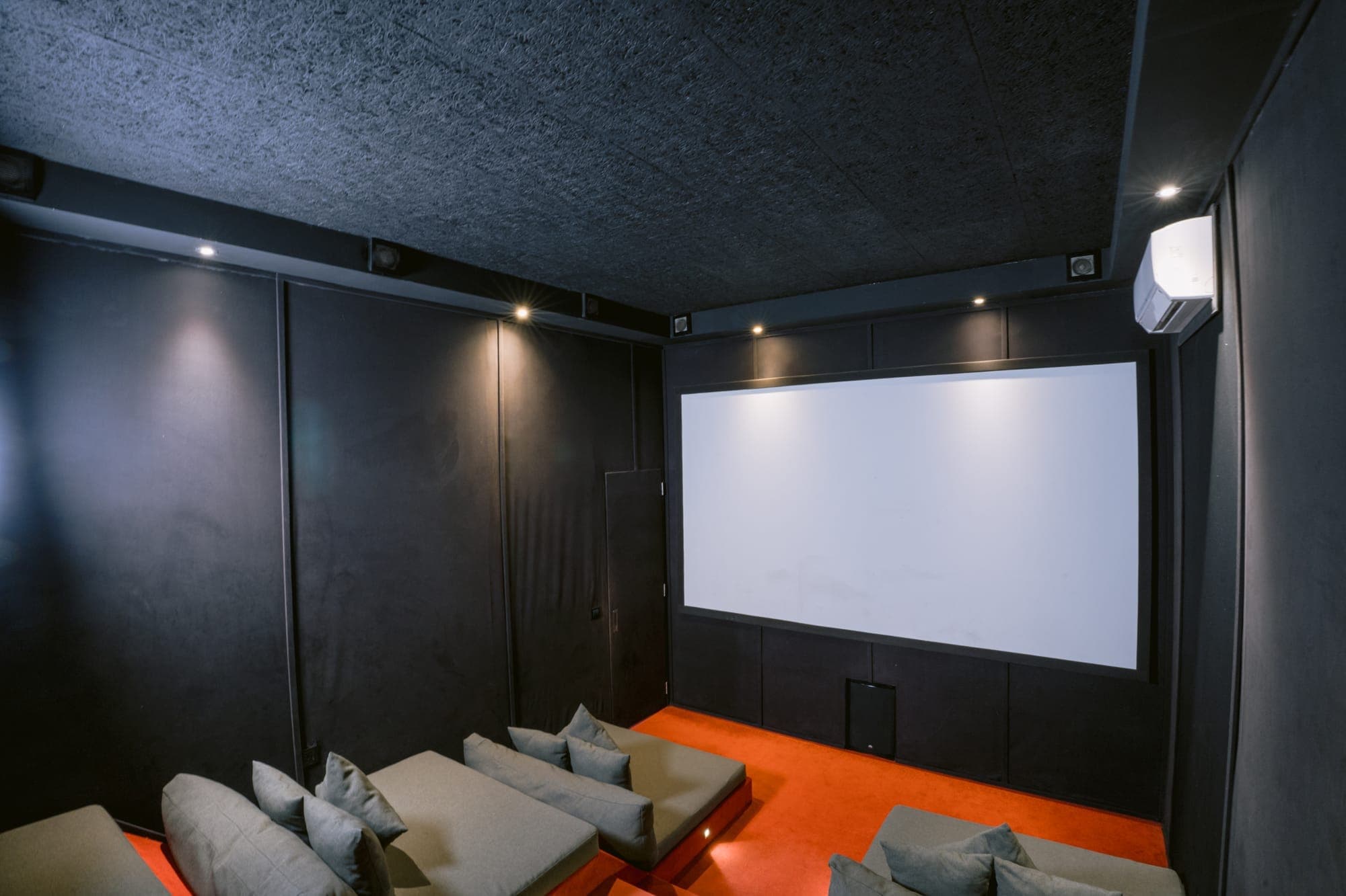 Anam Villa's private cinema room with a 155-inch screen