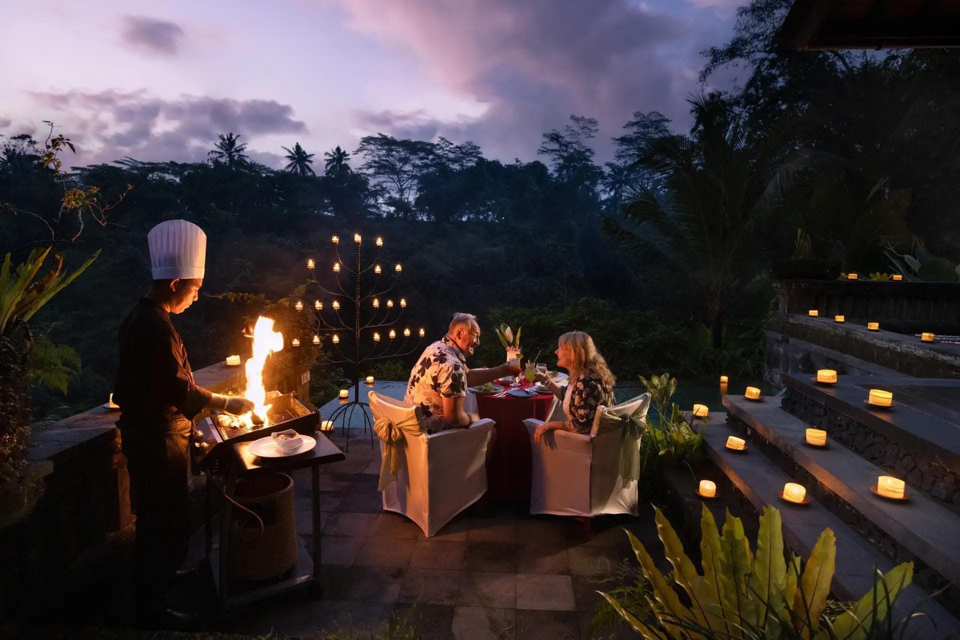 A private barbecue dinner spread