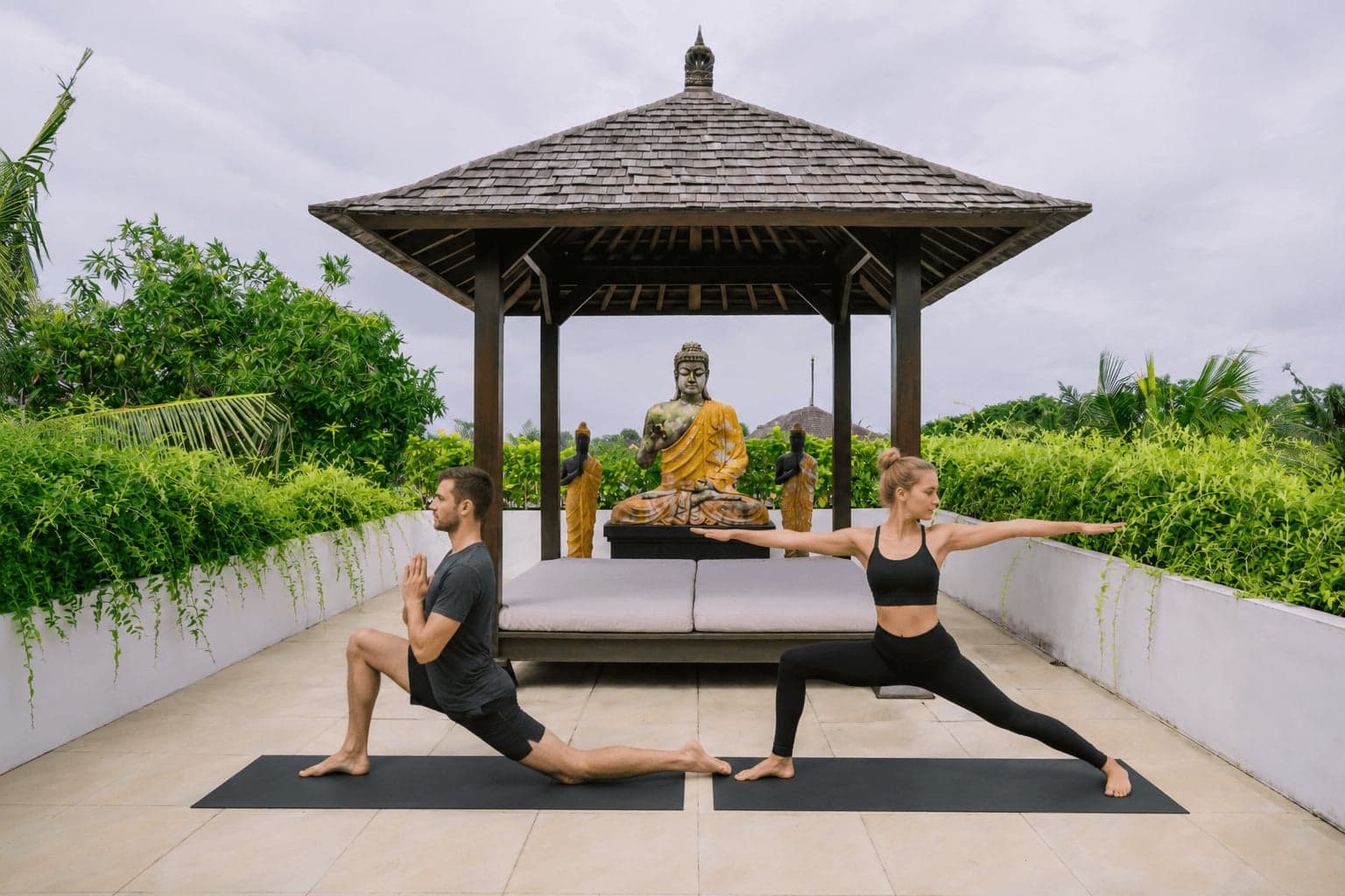 A private yoga and meditation session on Anam Villa's rooftop garden