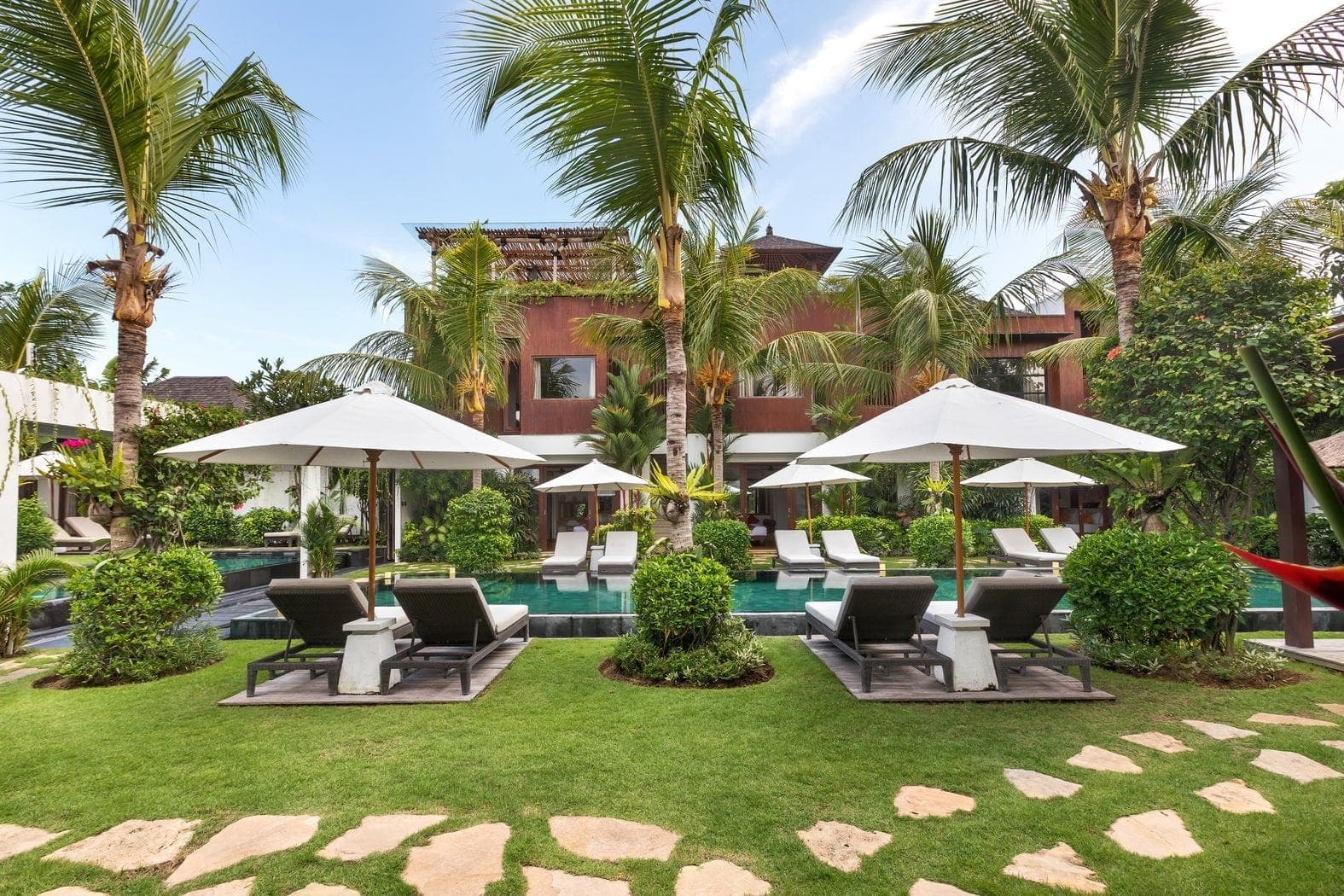 The tropical gardens at Anam Villa