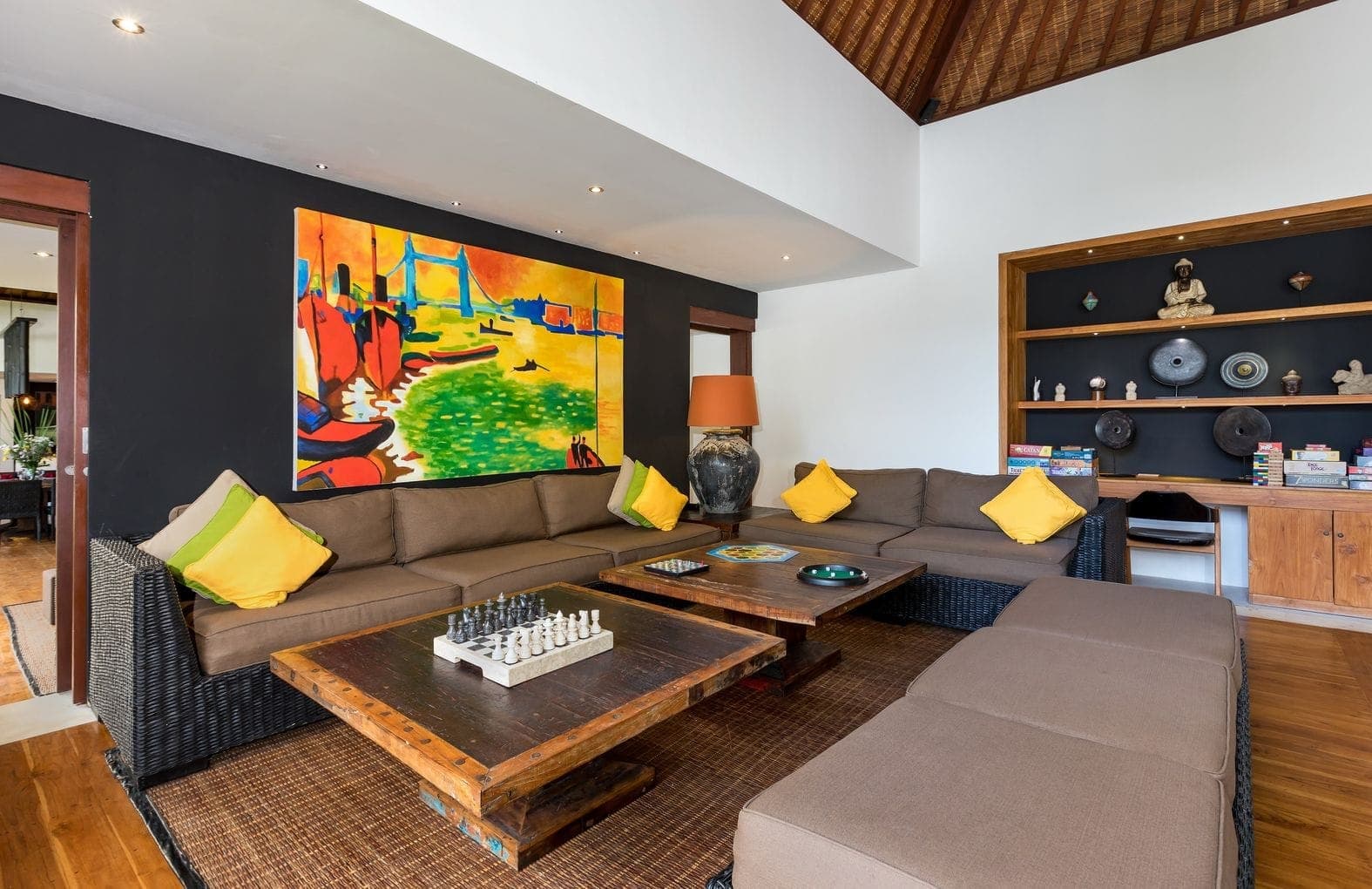 The living room opening onto the garden