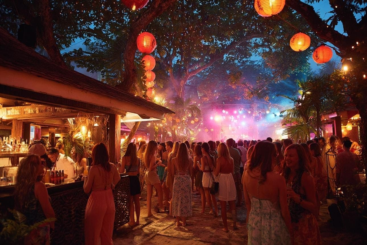 Seminyak's streets come alive after dark