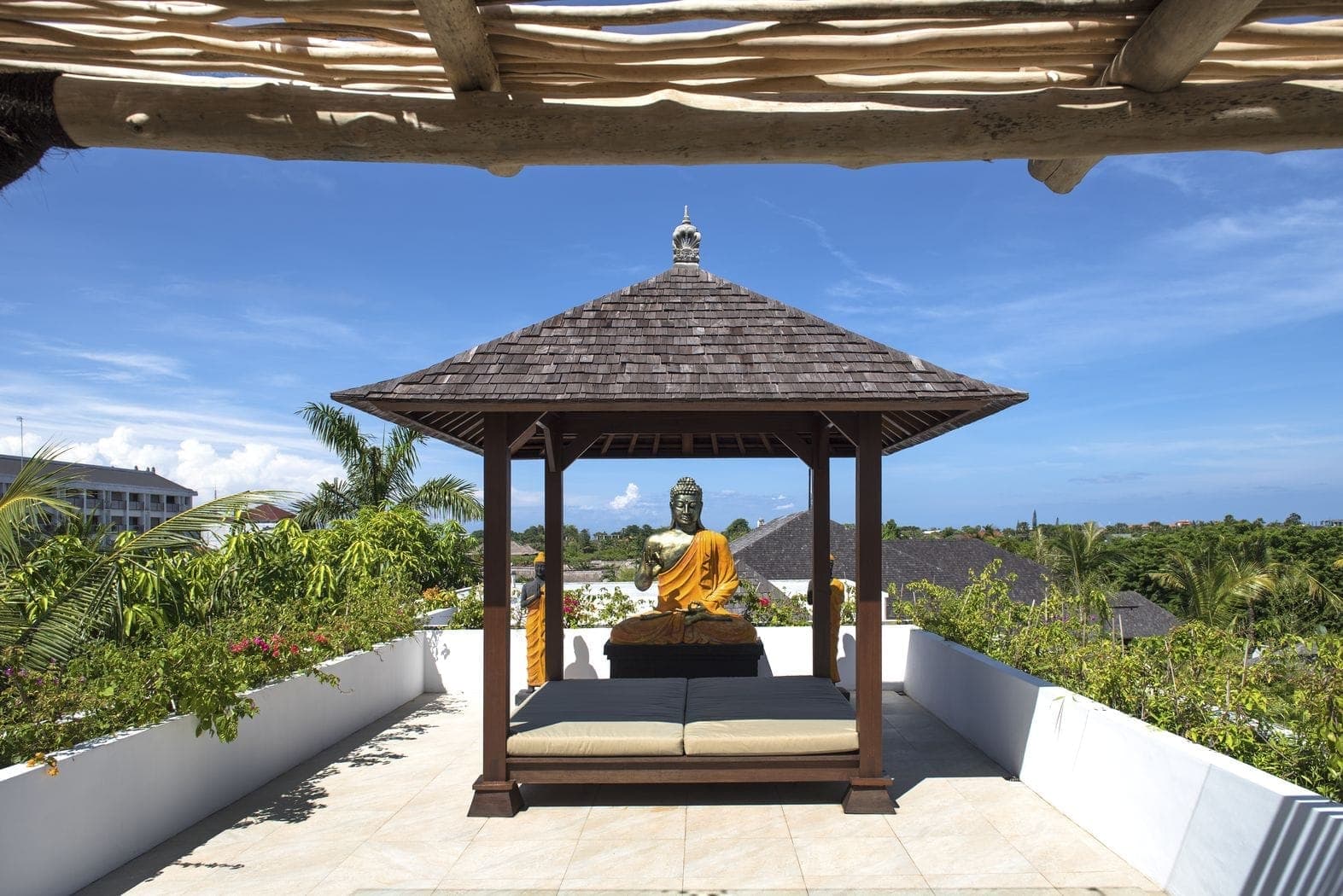 View over Seminyak from Anam Villa's sky terrace