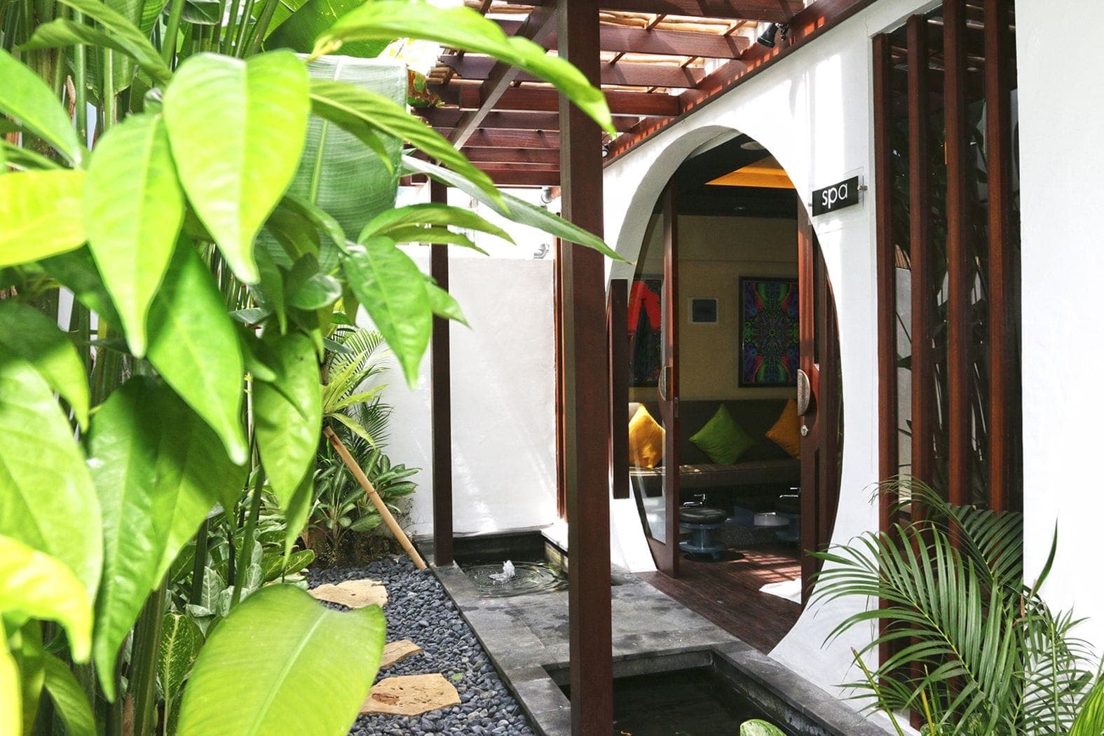 Pedicure and manicure stations at Anam Villa's spa